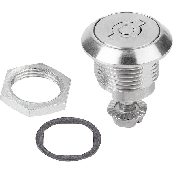 Secure Quarter-Turn Lock, Left, D=30, H=18, Stainless Steel 1.4401